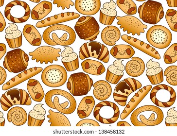 Seamless background with bakery products