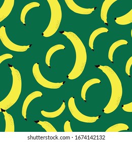 Seamless background of bananas on a bright background.