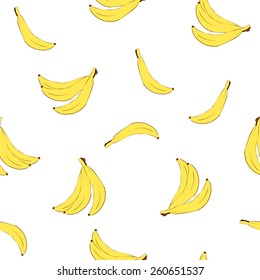 Seamless background with bananas. Vector illustration.