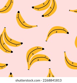 Seamless background with bananas. Vector pattern. 
