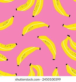 Seamless background with bananas. Vector pattern. 