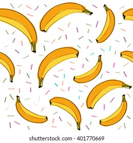 seamless background with bananas. Seamless vector pattern