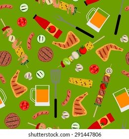 Seamless background with barbecue food. BBQ party