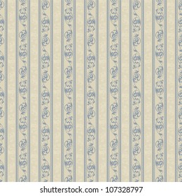 Seamless background of the baroque beige and blue