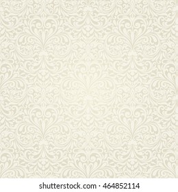 Seamless background baroque style beige color. Vintage Pattern. Retro Victorian. Ornament in Damascus style. Elements of flowers, leaves. Vector illustration. Wallpaper, print packaging, textiles.