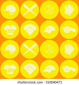 seamless background with  baseball icons for your design