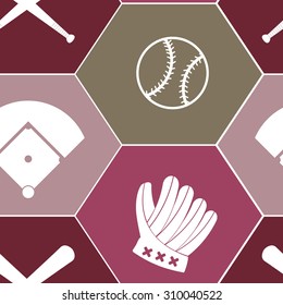 seamless background with  baseball icons for your design