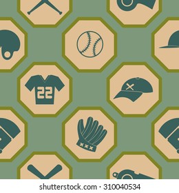 seamless background with  baseball icons for your design