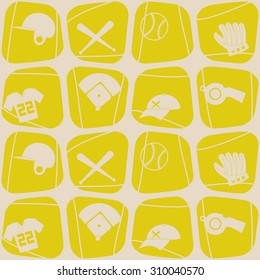 seamless background with  baseball icons for your design