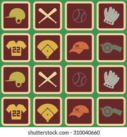 seamless background with  baseball icons for your design