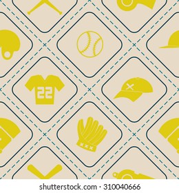 seamless background with  baseball icons for your design