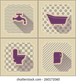 Seamless background with bathroom icons for your design