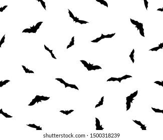 Seamless Background Bats Silhouette Vector Autumn Stock Vector (Royalty ...