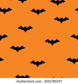 Seamless background with bats. Vector illustration. white on black background halloween spooky witchcraft spitirual magic seamless pattern texture simple style