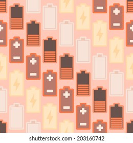 Seamless background with batteries