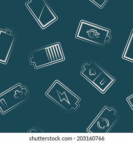 Seamless background with batteries