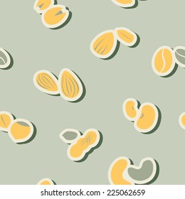 seamless background with beans and nuts