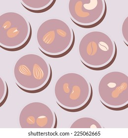 seamless background with beans and nuts