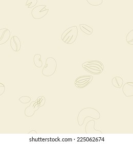 seamless background with beans and nuts
