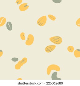 seamless background with beans and nuts