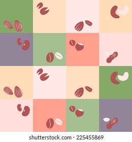 seamless background with beans and nuts