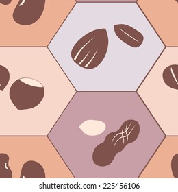 seamless background with beans and nuts