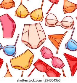 Seamless background with beautiful female colored underwear