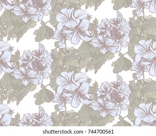 Seamless background with beautiful flowers. Design for cloth, wallpaper, gift wrapping. Print for silk, calico and home textiles.Vintage natural pattern
