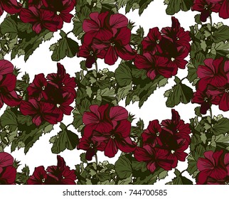 Seamless background with beautiful flowers. Design for cloth, wallpaper, gift wrapping. Print for silk, calico and home textiles.Vintage natural pattern