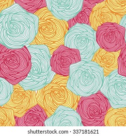 seamless background with beautiful flowers. floral pattern. Vector illustration