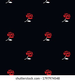 seamless background with beautiful red rose. Design for fabric, wallpaper, napkins, textiles, packaging, backgrounds.