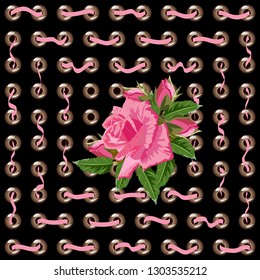 Seamless background with beautiful roses. Design for cloth, wallpaper, gift wrapping. Print for silk, calico and home textiles.Vintage natural pattern