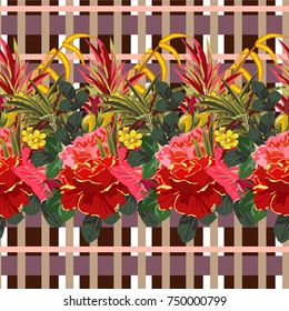 Seamless background with beautiful roses. Design for cloth, wallpaper, gift wrapping. Print for silk, calico and home textiles.Vintage natural pattern