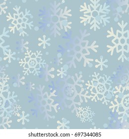 Seamless background with beautiful various snowflakes. Eps-8