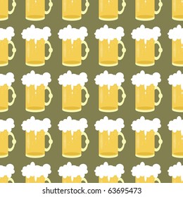 seamless background with beer mugs