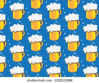 seamless background of beers vector illustration