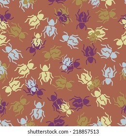 seamless background: beetle. Vector Illustration Design Pattern