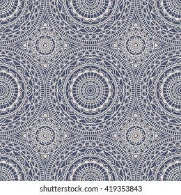 Seamless background of beige and blue color in in Arabic style