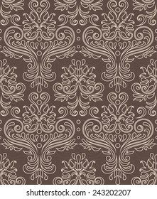 Seamless background of beige and brown  colors in the style of baroque
