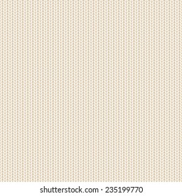 Seamless background, beige knitted pattern, illustration.