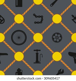Seamless background with bicycle icons for your design