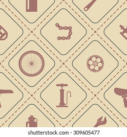 Seamless background with bicycle icons for your design