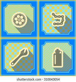 Seamless background with bicycle icons for your design