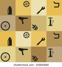 Seamless background with bicycle icons for your design