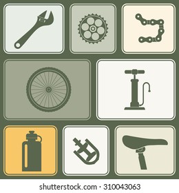 Seamless background with bicycle icons for your design
