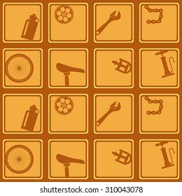 Seamless background with bicycle icons for your design