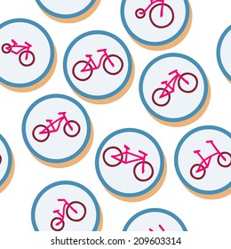 seamless background with bicycles