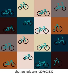 seamless background with bicycles