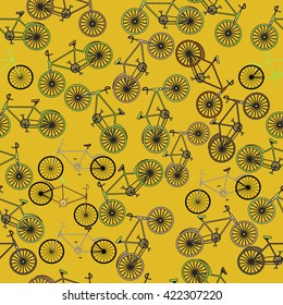 seamless background with bicycles
