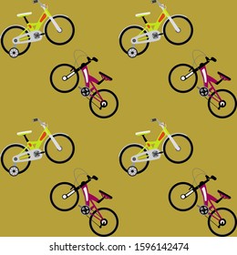 Seamless background of bicycles. Background vector illustration, wrapping, web, cards, background for design. 